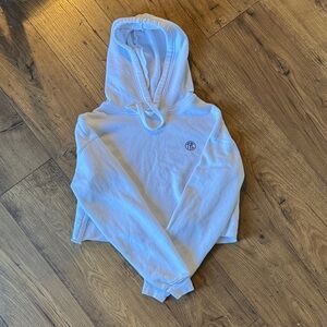 Til You Collapse cropped white hoodie